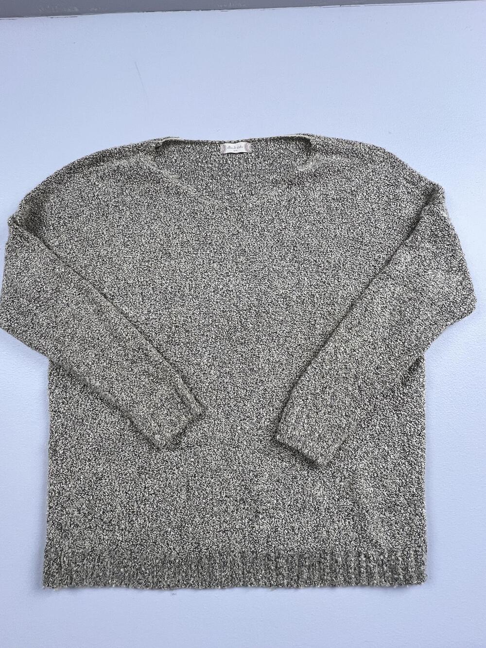 Altar'd State Sweater Womens S/M Gray Boat Neck Chunky Knit Pullover Long Sleeve